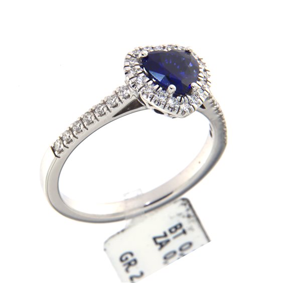 Anello Gazzola Donna Contorno in Oro bianco Zaffiro 0.76 Ct AC504#.C6X6BGLB - AC504#.C6X6BGLB